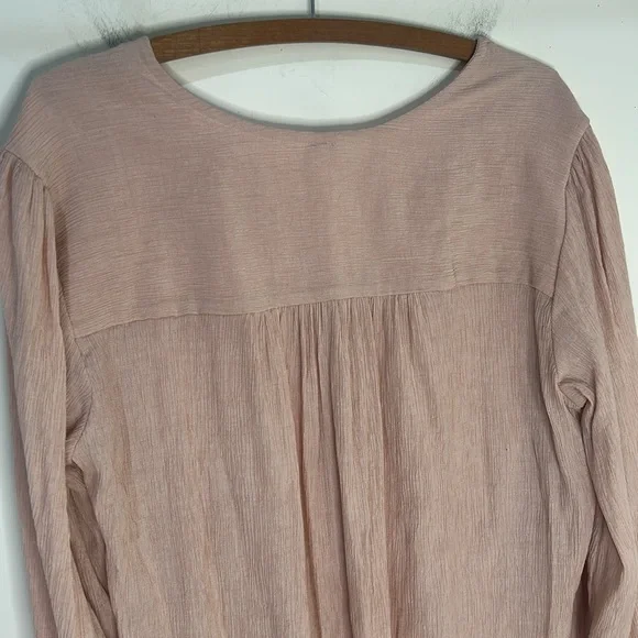 NWT FREE PEOPLE Check On It Light Pink Wrap Top Size Medium - Picture 12 of 16